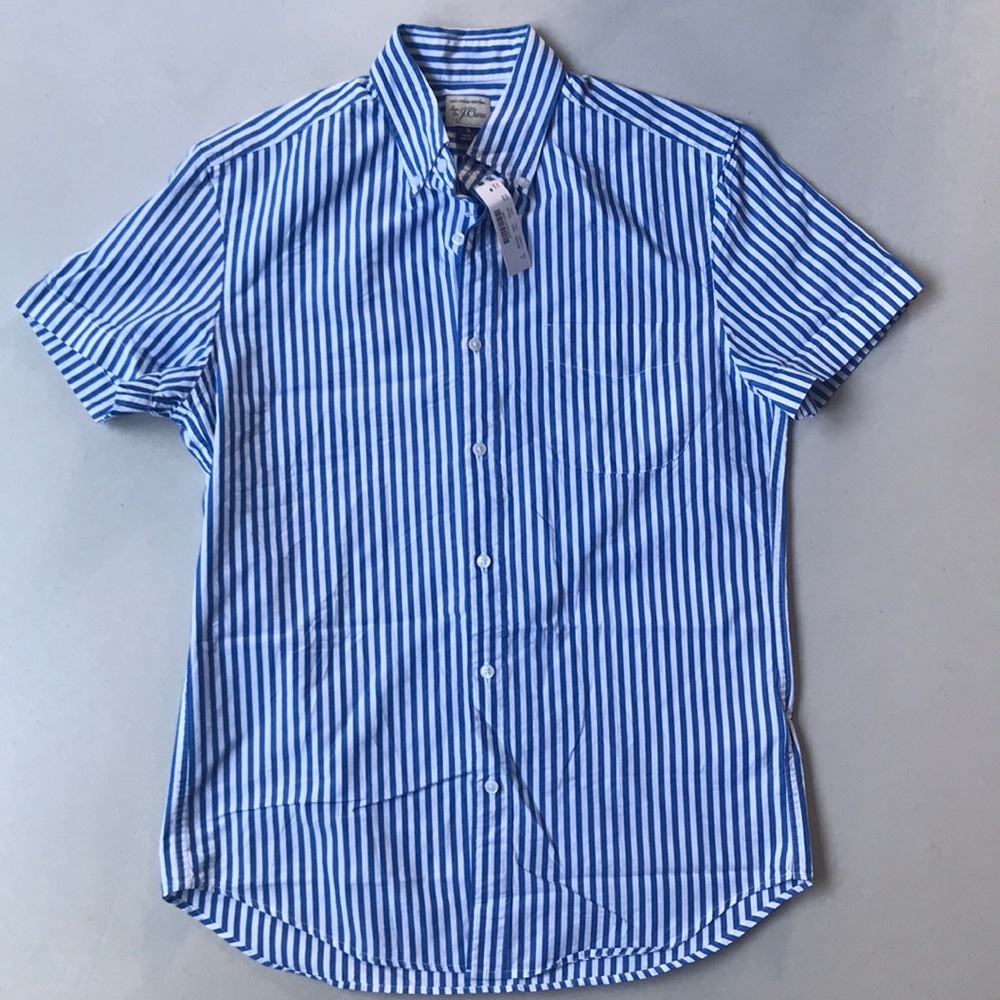 NWT! J. Crew men’s short-sleeve shirt in blue stripe